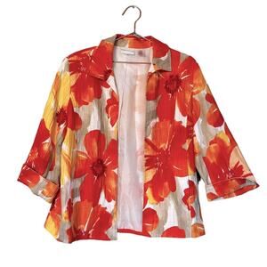 Alfred Dunner Floral open front Blazer size 12